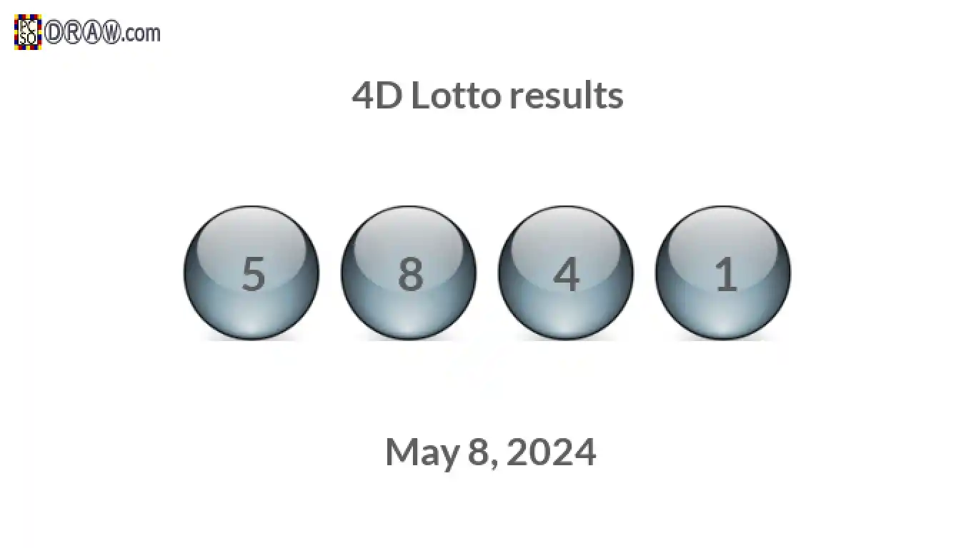 4D lottery balls representing results on May 8, 2024