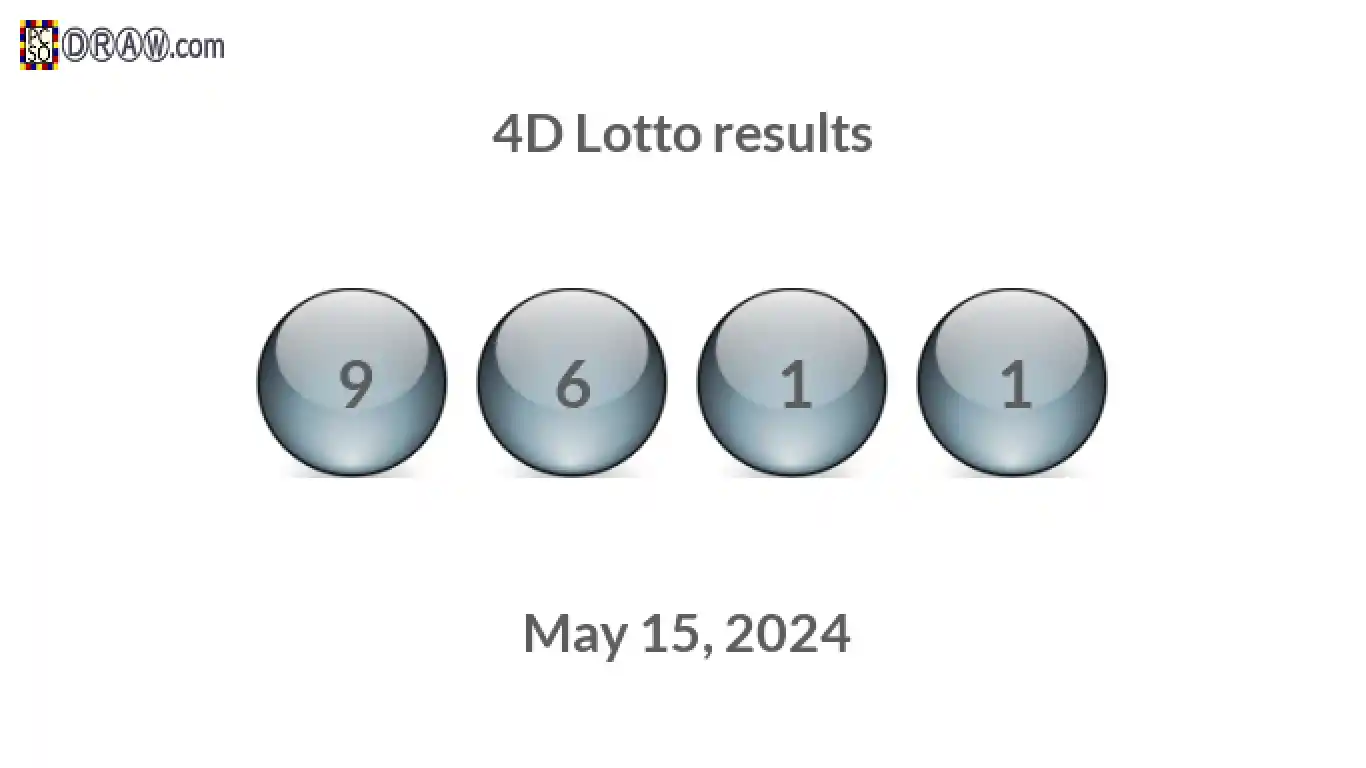 4D lottery balls representing results on May 15, 2024